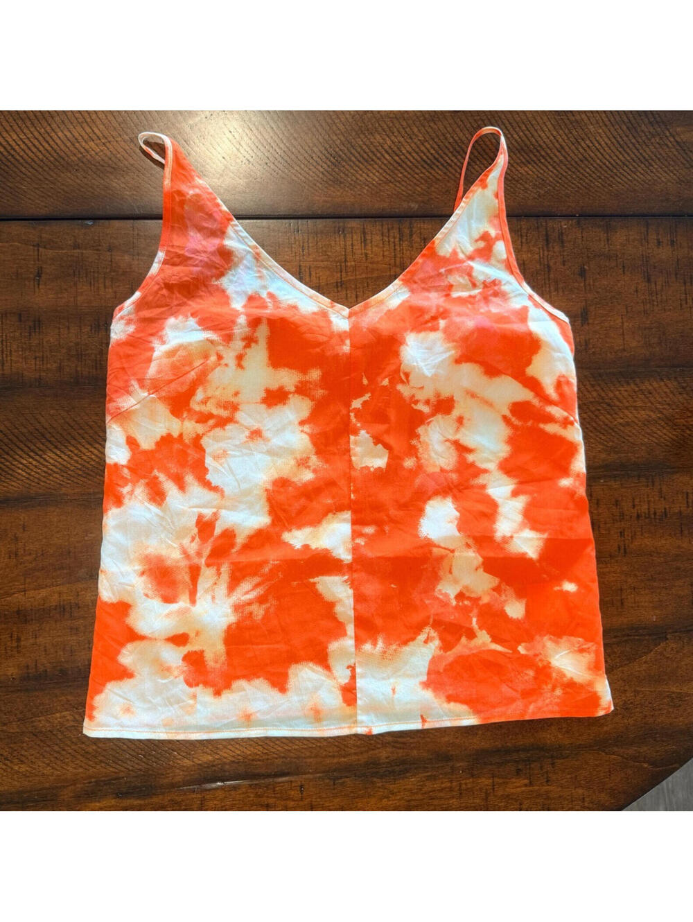 Thakoon Collective Orange & White Tie-dye Slip Tank Top Size 2 / XS